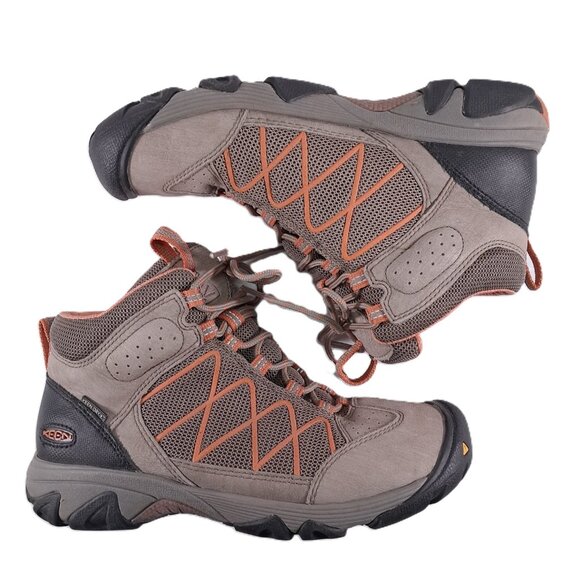 Keen Verdi II Mid Hiking Boots Women 8.5 Leather Tan Orange Outdoor 1009555 - Picture 5 of 15